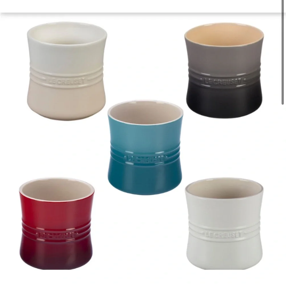 Le Creuset Stoneware Utensil Pot, Small, 1.1L, Cream